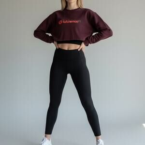Lululemon All Yours Cropped Crew Sweatshirt - Cassis